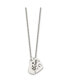 Chisel polished Enameled Mom Heart Pendant on a Cable Chain Necklace