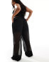 ASOS DESIGN Curve pull on trouser with sheer overlay in black