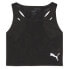 Puma Run Ultraspun Cropped Scoop Neck Athletic Tank Top Womens Black Casual Tops