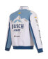 Men's White Ross Chastain Busch Light Twill Driver Uniform Full-Snap Jacket