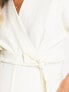 Фото #5 товара Closet London Maternity tie waist kimono jumpsuit in cream