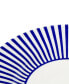 Blue Italian Steccato Narrow Stripe Side Plates, Set of 4