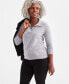 ფოტო #2 პროდუქტის Women's Johnny-Collar Long-Sleeve Sweater, Created for Macy's