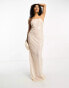 Фото #2 товара 4th & Reckless sequin square neck low cross back maxi dress in cream