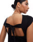 ASOS DESIGN tie bow open back top in black