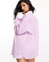 ASOS DESIGN Weekend Collective co-ord oversized shirt with colour blocking in pink stripe Розовый, 32 - фото #4