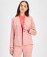 ფოტო #1 პროდუქტის Women's Twill Faux-Lapel One-Button Jacket