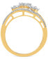 ფოტო #4 პროდუქტის Diamond Three Stone Baguette Swirl Ring (3/4 ct. t.w.) in 10k Gold