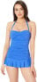LAUREN RALPH LAUREN Women's 182796 Twist Shirred One-Piece Swimsuit Size 8