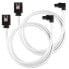 Corsair Premium Sleeved SATA-Kabel gewinkelt, weiß 60cm - 2er Pack - фото #1