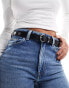 ASOS DESIGN studded waist and hip jeans belt in black