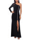 Фото #1 товара Women's Rhinestone-Trim One-Shoulder Gown