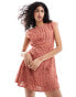 Фото #1 товара ASOS DESIGN chiffon ruffle micro mini dress in dusky pink