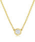 ფოტო #1 პროდუქტის Diamond Bezel-Set Solitaire Pendant Necklace (1/6 ct. t.w.) in 14k Yellow or Rose Gold, 16" + 2" extender