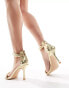 Public Desire Take Over puff strap sandal in gold