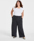 Фото #1 товара Trendy Plus Size Printed Wide-Leg Pants, Created for Macy's