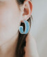 ფოტო #2 პროდუქტის Rajiyah Beaded Hoop Earrings - Silver, Turquoise