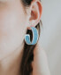 Rajiyah Beaded Hoop Earrings - Silver, Turquoise