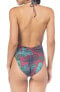 Фото #2 товара Bikini Lab 243066 Womens Plunge One Piece Swimsuit Mahagony Size X-Small
