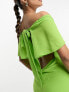 Фото #3 товара ASOS DESIGN flutter sleeve cowl neck maxi dress in apple green