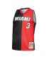 Men's Dwyane Wade Black, Red Miami Heat Big and Tall Hardwood Classics 2005-06 Split Swingman Jersey