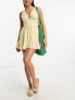 Фото #1 товара Miss Selfridge beach lace insert waist dobby contrast frill hem in yellow