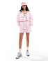 Kaiia drawstring sweat short co-ord in pink