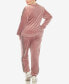 Plus Size Faux Leather Stripe Velour 2 Piece Tracksuit Set