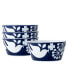 Фото #1 товара Bluefjord Floral 4 Piece Cereal Bowls Set, Service for 4