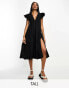 Фото #2 товара Vero Moda Tall frill sleeve midi dress in black