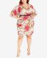 Plus Size Frida Wrap Mini Dress Champagne Wild Rose, 14 - фото #1