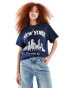 ASOS DESIGN oversized t-shirt with new york graphic in navy