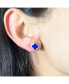 ფოტო #2 პროდუქტის Lapis Diamond Clover Stud Earrings