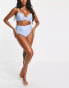 Peek & Beau Fuller Bust Exclusive polyester underwire bikini top in blue broderie anglaise - MBLUE BLAU, EU 70E - фото #4