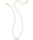 ფოტო #6 პროდუქტის 14k Gold-Plated Color-Framed Stone 19" Adjustable Pendant Necklace