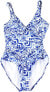 Фото #2 товара LAUREN RALPH LAUREN Womens 182552 Tribal Ikat Twist One Piece Swimsuit Size 10