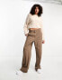 Фото #6 товара Vero Moda Tall wide leg trouser in brown