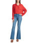 Juniors' Collared Long-Sleeve Cropped Shirt