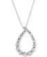 Фото #1 товара Macy's diamond Graduated Teardrop Pendant Necklace (7/8 ct. t.w.) in 14k White Gold, 16" + 2" extender