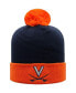 Фото #2 товара Men's Navy and Orange Virginia Cavaliers Core 2-Tone Cuffed Knit Hat with Pom