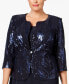 ფოტო #3 პროდუქტის Plus Size Sequined Chiffon Dress and Jacket