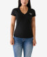ფოტო #1 პროდუქტის Women's Short Sleeve Crystal Script Slim V-neck T-shirt