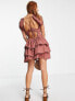 Фото #2 товара ASOS DESIGN rodeo micro broderie mini dress with open back in chocolate