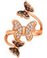 ფოტო #1 პროდუქტის Diamond Butterfly Statement Ring (1/2 ct. t.w.) in 14k Rose Gold