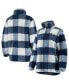 ფოტო #1 პროდუქტის Women's Navy, White Washington Capitals Plaid Sherpa Quarter-Zip Jacket