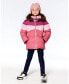 ფოტო #3 პროდუქტის Girl Puffy Jacket Pink And Plum Color Block - Toddler|Child