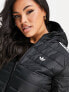 adidas Originals slim trefoil puffer jacket in black