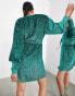 Фото #4 товара ASOS EDITION sequin wrap mini dress in teal green