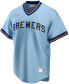 Фото #3 товара Men's Powder Blue Milwaukee Brewers Road Cooperstown Collection Team Jersey