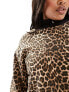 Фото #3 товара Threadbare Plus Ski printed sweater in leopard